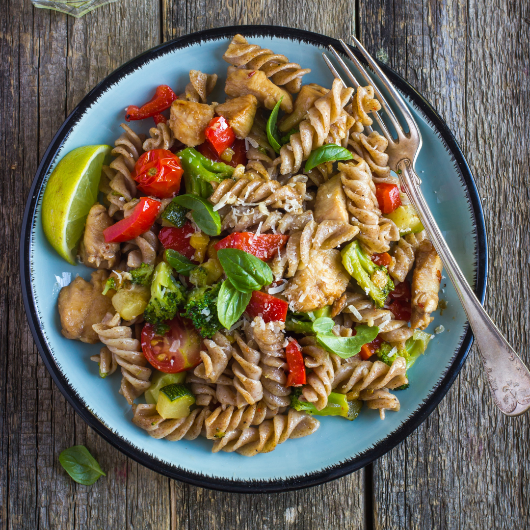 Chicken, vegetable pasta — Centra